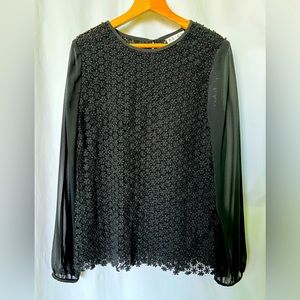 Reiss Villa black lace blouse